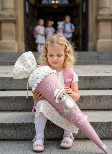 Schultüte - Bärenmädchen - mit Schulkind 2026