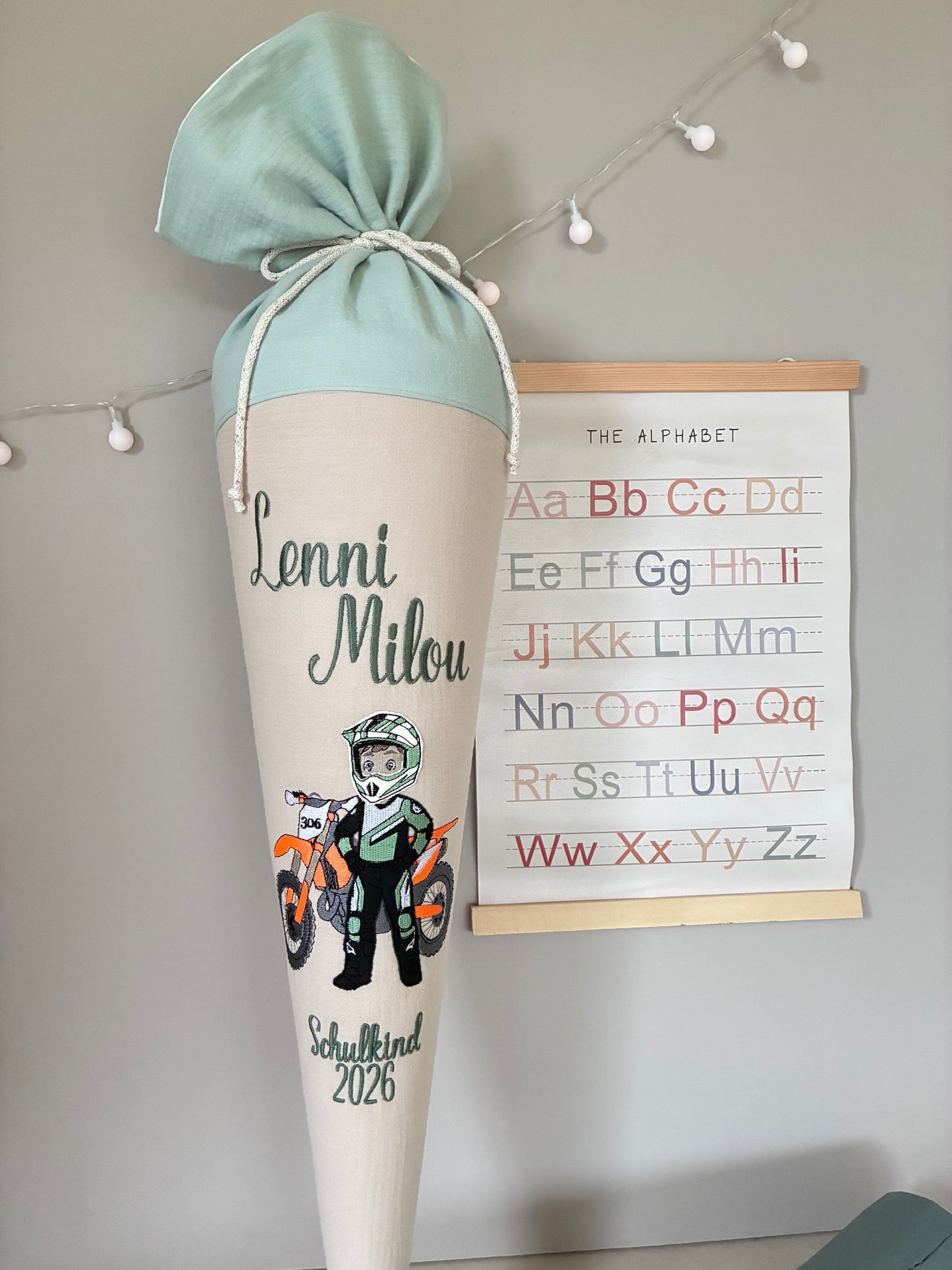 Schultüte -Junge mit Cross- mit Schulkind 2026