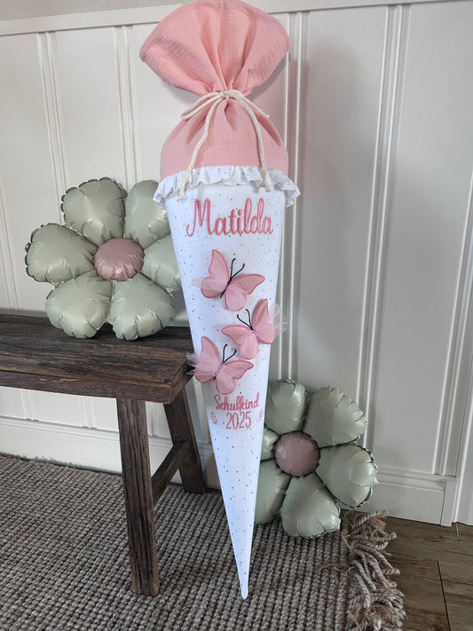 Schultüte - Schmetterlinge- mit Schulkind 2026