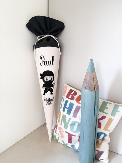 Schultüte -Ninja- mit Schulkind 2026