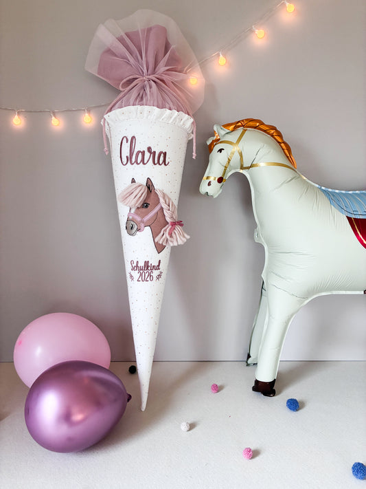 Schultüte - Pferdekopf - mit Schulkind 2026