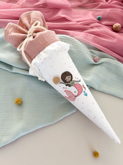 Kindergartentüte -Meerjungfrau mit Muschel-