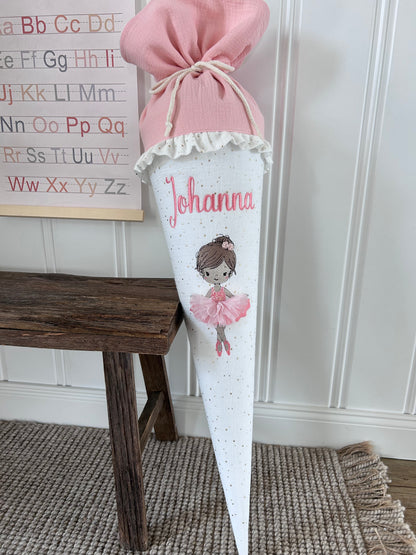 Schultüte - Glitzerballerina - mit Schulkind 2026