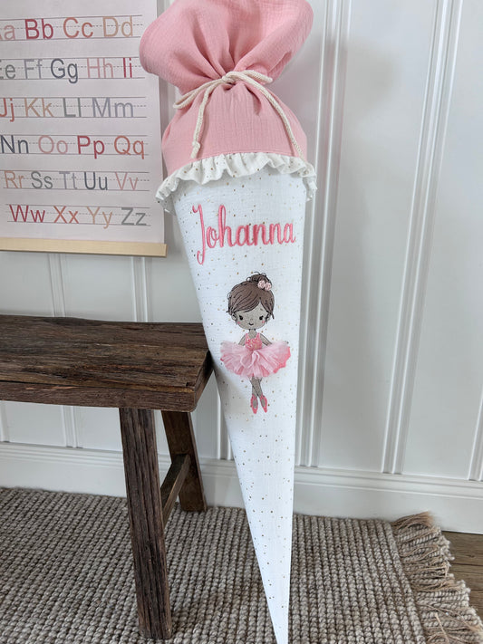 Schultüte - Glitzerballerina - mit Schulkind 2026